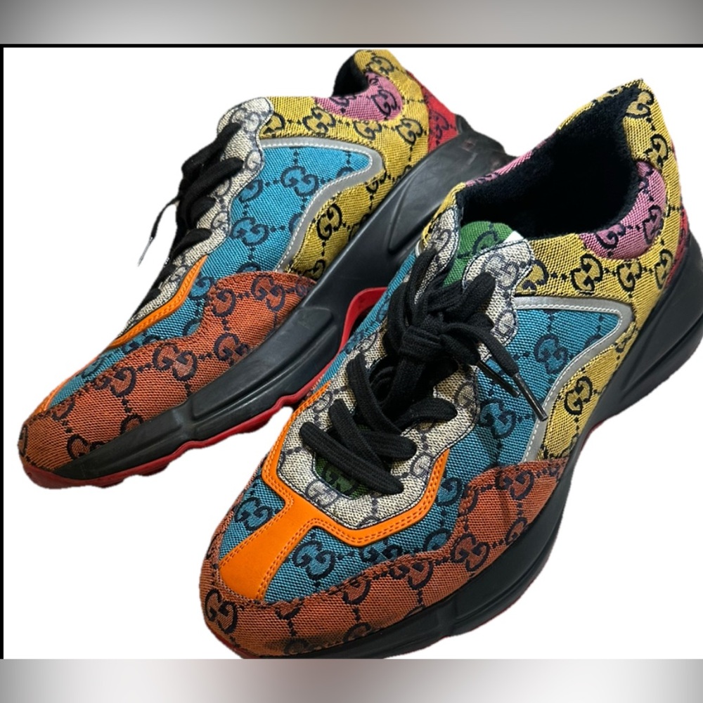 Gucci Red and Blue Sneakers Vibrant Design